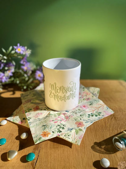 Mug céramique blanc personnalisé Couple de Mariés – Mr & Madame