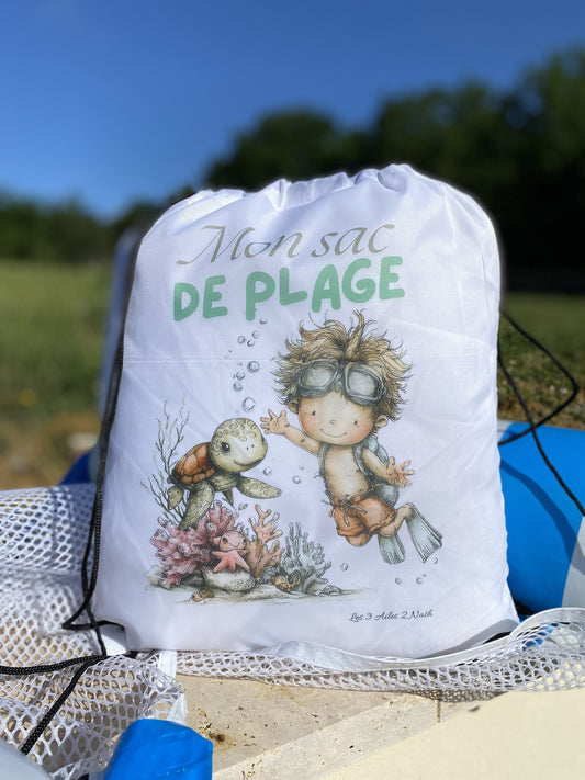 Sac de Plage Enfant – Sac à Dos Cordon Illustré