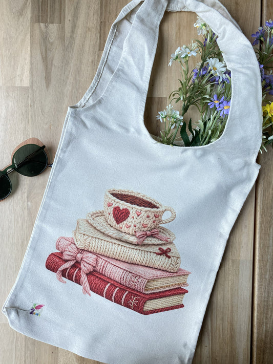 Tote bag « Livres & Tasse »
